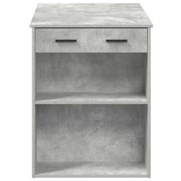  Desk with Drawer and Shelf Concrete Grey 102x62x77.5 cm Engineered Wood