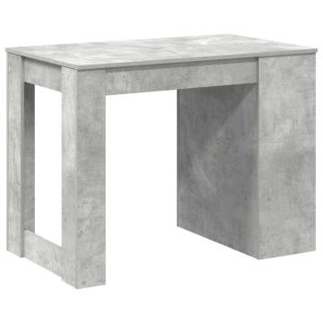  Desk with Drawer and Shelf Concrete Grey 102x62x77.5 cm Engineered Wood