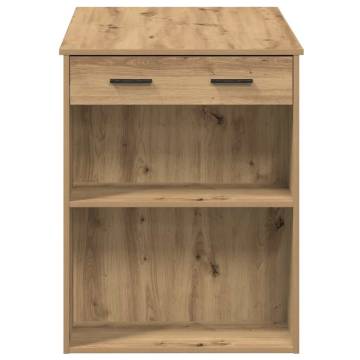  Desk with Drawer and Shelf Artisan Oak 102x62x77.5 cm Engineered Wood