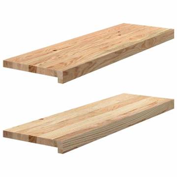  Window Sills 2 pcs Untreated 80x30x2 cm Solid Wood Oak