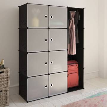 Modular Cabinet 9 Compartments 37x115x150 cm Black and White