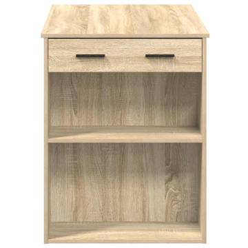  Desk with Drawer and Shelf Sonoma Oak 102x62x77.5 cm Engineered Wood