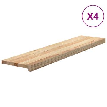  Stair Treads 4 pcs Untreated 110x30x2 cm Solid Wood Oak