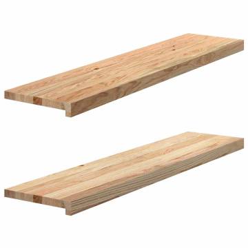  Window Sills 2 pcs Untreated 110x30x2 cm Solid Wood Oak