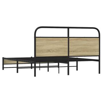  Bed Frame without Mattress 150x200 cm King Size Sonoma Oak Engineered Wood