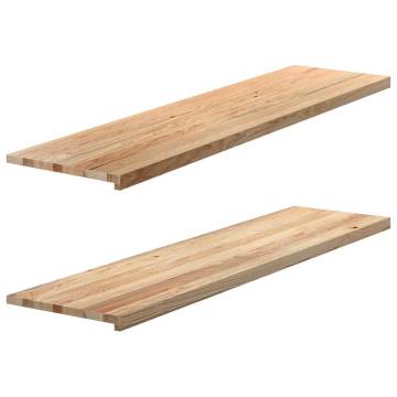  Window Sills 2 pcs Untreated 160x40x2 cm Solid Wood Oak