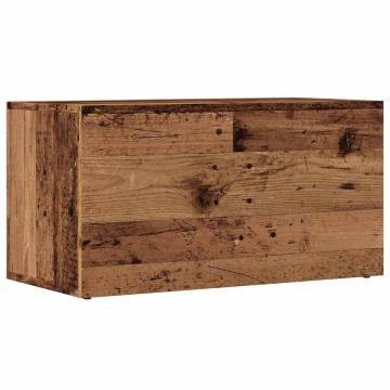  LP Storage Box Old Wood 69.5x34x36 cm Engineered Wood