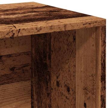  LP Storage Box Old Wood 69.5x34x36 cm Engineered Wood