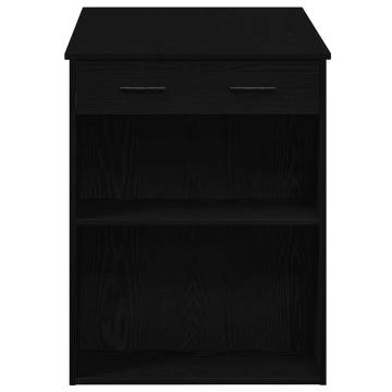  Desk with Drawer and Shelf Black Oak 102x62x77.5 cm Engineered Wood