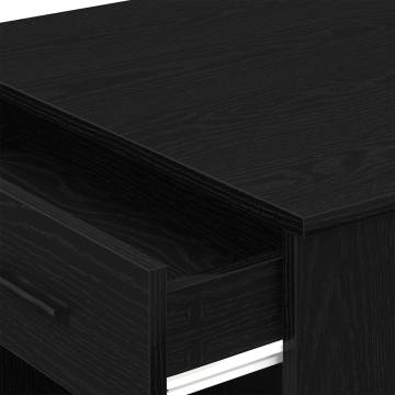  Desk with Drawer and Shelf Black Oak 102x62x77.5 cm Engineered Wood