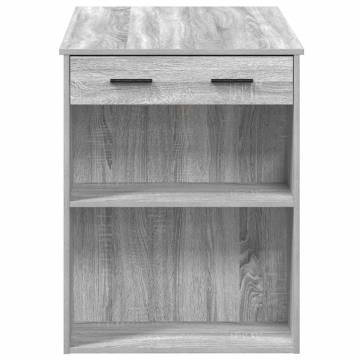  Desk with Drawer and Shelf Grey Sonoma 102x62x77.5 cm Engineered Wood