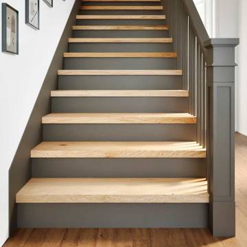  Stair Treads 4 pcs Untreated 100x25x2 cm Solid Wood Oak