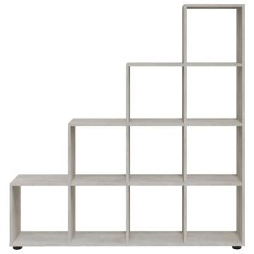  Staircase Bookcase Concrete Grey 142 cm Engineered Wood