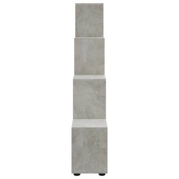  Staircase Bookcase Concrete Grey 142 cm Engineered Wood