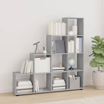  Staircase Bookcase Grey Sonoma 142 cm Engineered Wood