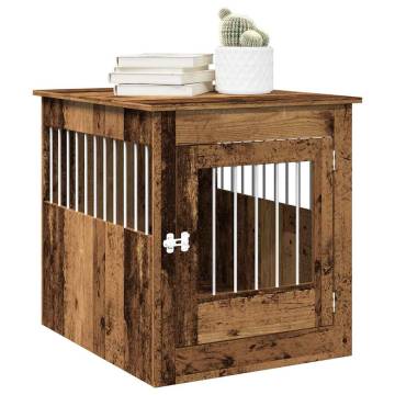  Dog Crate Furniture Old Wood 64.5x80x71 cm Engineered Wood