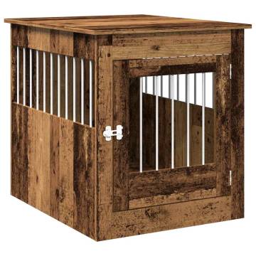  Dog Crate Furniture Old Wood 64.5x80x71 cm Engineered Wood