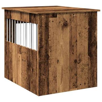  Dog Crate Furniture Old Wood 64.5x80x71 cm Engineered Wood