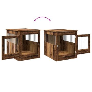  Dog Crate Furniture Old Wood 64.5x80x71 cm Engineered Wood