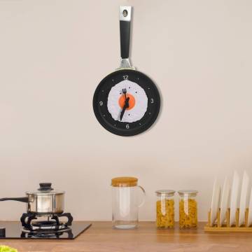  Wall Clock with Fried Egg Pan Design 18.8 cm