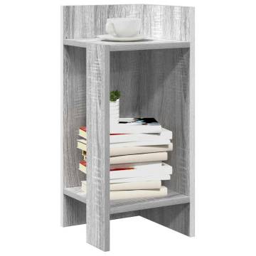  Side Table with Shelf Grey Sonoma 25.5x27x60 cm