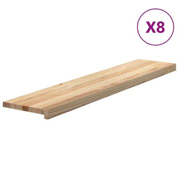  Stair Treads 8 pcs Untreated 120x30x2 cm Solid Wood Oak