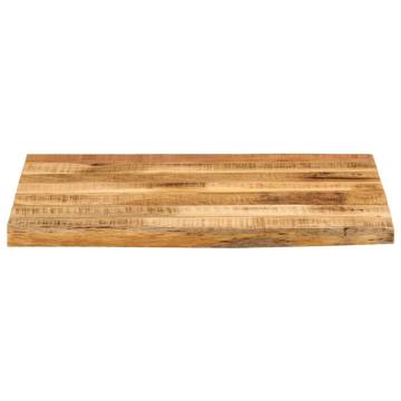  Table Top 80x80x3.8 cm Live Edge Solid Wood Rough Mango