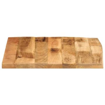  Table Top 80x80x3.8 cm Live Edge Solid Wood Rough Mango