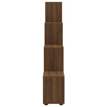  Staircase Bookcase Brown Oak 142 cm Engineered Wood