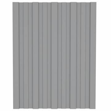 Roof Panels 36 pcs Galvanised Steel Grey 60x45 cm