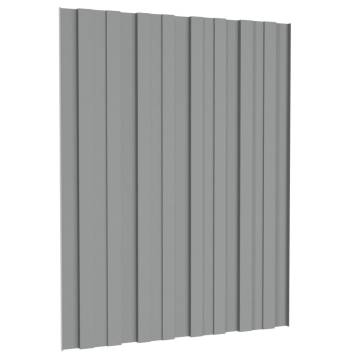 Roof Panels 36 pcs Galvanised Steel Grey 60x45 cm