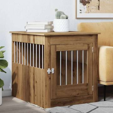  Dog Crate Furniture Artisan Oak 64.5x80x71 cm Engineered Wood