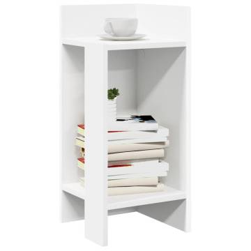  Side Tables 2 pcs with Shelf White 25.5x27x60 cm