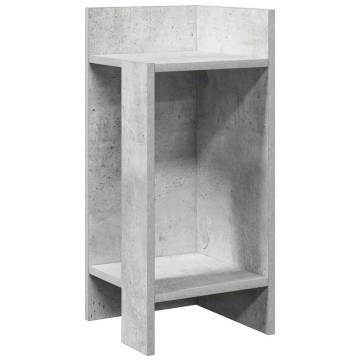  Side Table with Shelf Concrete Grey 25.5x27x60 cm