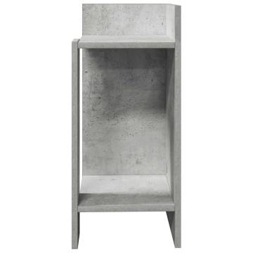  Side Table with Shelf Concrete Grey 25.5x27x60 cm