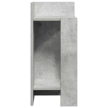  Side Table with Shelf Concrete Grey 25.5x27x60 cm