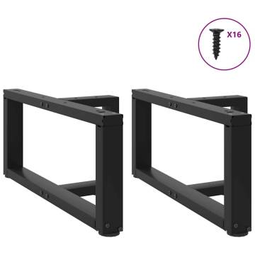  Coffee Table Legs T-Shaped 2 pcs Black 60x25x(30-31) cm Steel