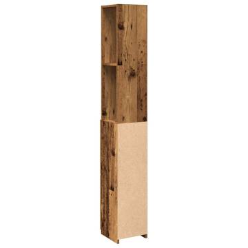  Bathroom Cabinet Old Wood 25x25x170 cm Engineered Wood