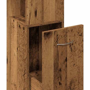  Bathroom Cabinet Old Wood 25x25x170 cm Engineered Wood