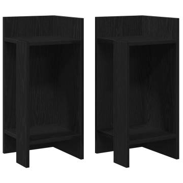  Side Tables 2 pcs with Shelf Black 25.5x27x60 cm