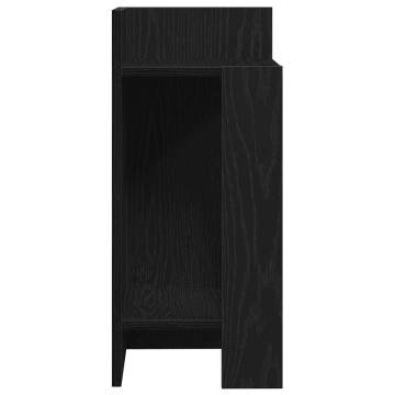  Side Tables 2 pcs with Shelf Black 25.5x27x60 cm