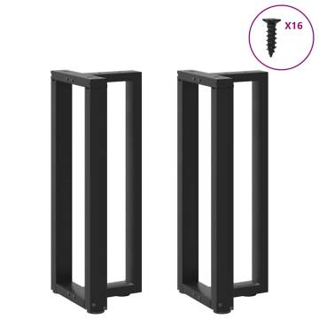  Console Table Legs T-Shaped 2 pcs Black 20x28x(72-73) cm Steel