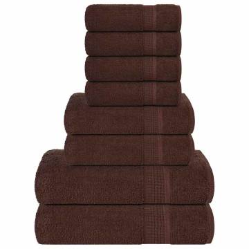  8 Piece Towel Set Brown 360 gsm 100% Cotton