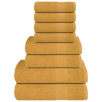  8 Piece Towel Set Gold 360 gsm 100% Cotton