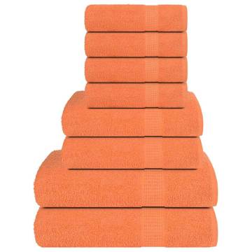  8 Piece Towel Set Orange 360 gsm 100% Cotton