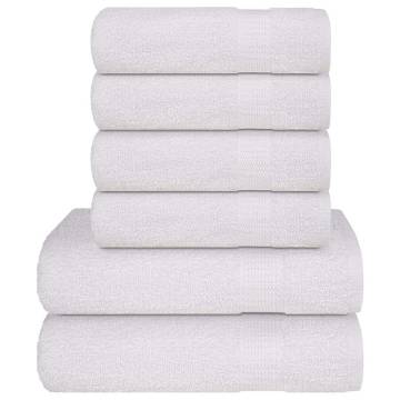  6 Piece Towel Set White 360 gsm 100% Cotton