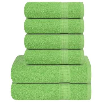  6 Piece Towel Set Green 360 gsm 100% Cotton