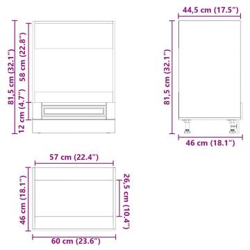  Oven Cabinet Porto High Gloss White Engineered Wood