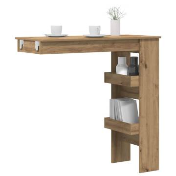  Wall Bar Table Artisan Oak 102x45x103.5 cm Engineered Wood