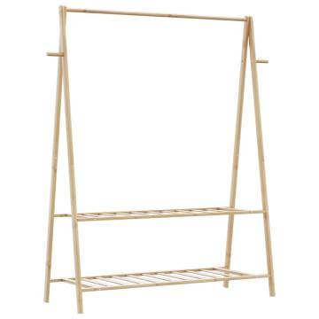  Clothes Rack with Shelves 132x45.5x150.5 cm Bamboo